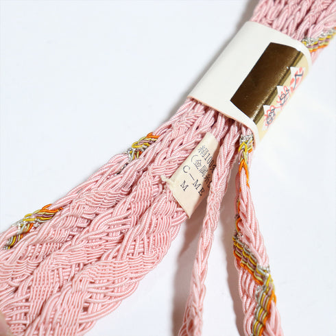 帯締め リサイクル カジュアル 手組紐 ピンク 正絹 新品・未使用品 夏物