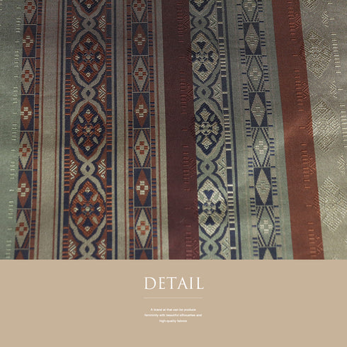 名古屋帯 リサイクル 帯丈365cm 全通 縦縞柄 グリーン Mサイズ 正絹 Sランク お洒落 カジュアル