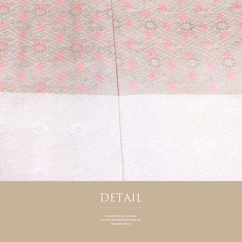 長襦袢 リサイクル 長襦袢 身丈120.2cm 裄64.4cm 袷 麻の葉柄 地紋 ピンク Sサイズ カジュアル お洒落 正絹 Sランク