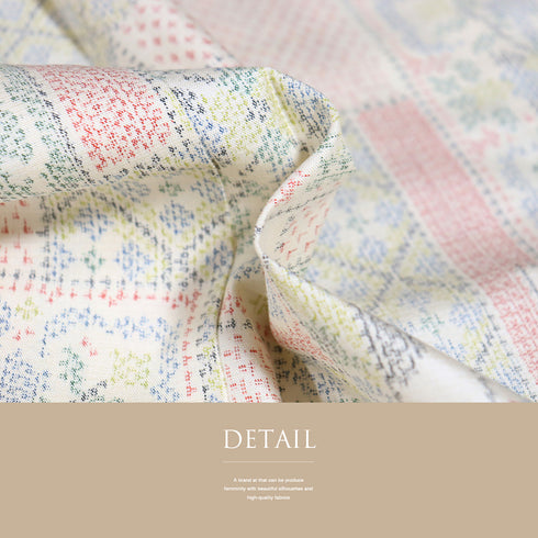 紬 リサイクル 身丈164.8cm 裄66cm 単衣 アイボリー Lサイズ お洒落 カジュアル しつけ糸 正絹 バチ衿 Sランク