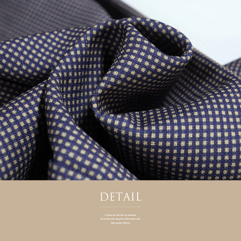 小紋 リサイクル 身丈154cm 裄62.4cm 単衣 後身頃居敷当て付き ネイビー Sサイズ お洒落 カジュアル ポリエステル 洗える着物 広衿 Sランク