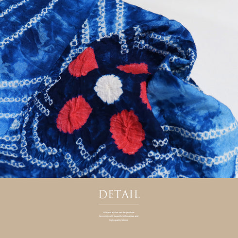 浴衣 リサイクル 夏着物 身丈156.8cm 裄66.5cm 夏物 絞り 花柄 ブルー Mサイズ カジュアル 木綿 洗える着物 バチ衿 Aランク