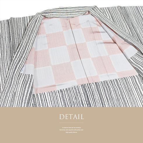 羽織 リサイクル 身丈102.5cm 裄63.8cm 袷 ロング丈 デザイン縞 たたき アイボリー Sサイズ お洒落 カジュアル 正絹 Sランク