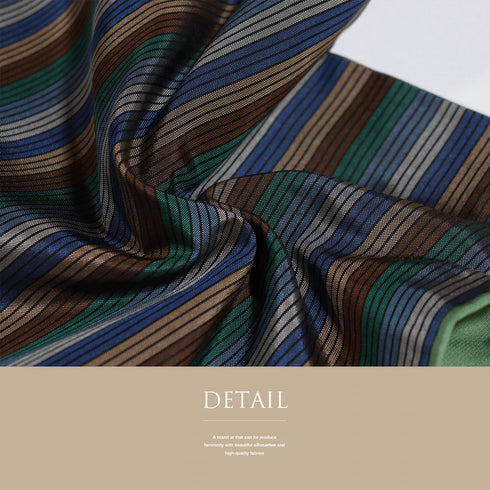 大島紬 リサイクル アンサンブル 2点セット 袷 証紙 Lサイズ Aランク ボーダー柄 カジュアル 道行コート丈89.5cm 身丈161.5cm 裄64.8cm 正絹 着物 AN-56