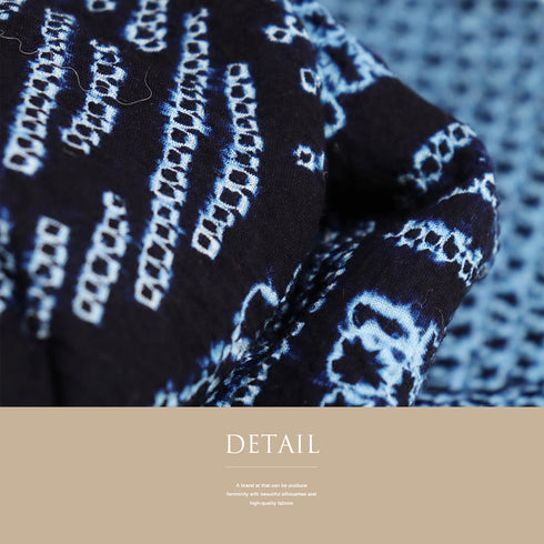 浴衣 リサイクル 夏着物 身丈157.8cm 裄64.4cm 夏物 花柄 有松鳴海本絞り ブルー Mサイズ カジュアル 木綿 洗える着物 バチ衿 Sランク