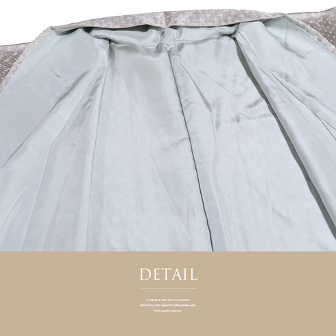 付下げ リサイクル 身丈150.5cm 裄61.4cm 袷 竹柄 絞り 相良刺繍 グレー Sサイズ セミフォーマル お洒落 正絹 広衿 Sランク