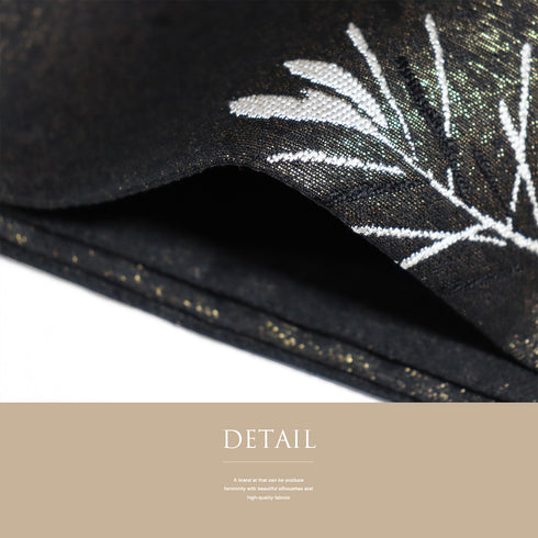 袋帯 リサイクル 帯丈436cm 六通 渦巻きや植物柄 ブラック Mサイズ 正絹 Sランク お洒落 カジュアル