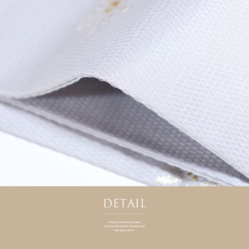 名古屋帯 リサイクル 帯丈362.5cm ポイント柄 花柄 グレー Mサイズ 正絹 Sランク お洒落