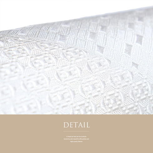 名古屋帯 リサイクル 帯丈371cm 全通 地紋 西陣織 ホワイト Mサイズ 正絹 新品・未使用品 お洒落 セミフォーマル 証紙