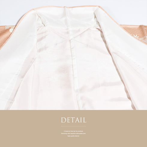 訪問着 リサイクル 身丈168.8cm 裄67.6cm 袷 花柄 金駒刺繍 ピンク LLサイズ セミフォーマル お洒落 正絹 広衿 Sランク