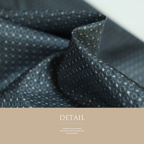 アンサンブル 紬 リサイクル 身丈161cm 裄65.8cm 羽織丈86cm 袷 絣柄 グレー Lサイズ カジュアル お洒落 正絹 広衿 Sランク