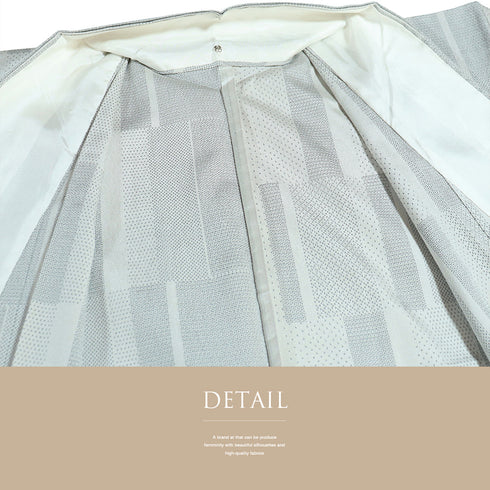 紬 リサイクル 身丈160.5cm 裄64.8cm 単衣 絣寄せ柄 グレー Lサイズ カジュアル お洒落 混合 洗える着物 広衿 Sランク