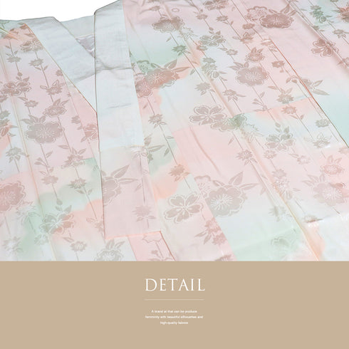 長襦袢 リサイクル 長襦袢 身丈123cm 裄64.4cm 袷 垂れ桜柄 地紋 ぼかし ピンク Sサイズ お洒落 正絹 Sランク