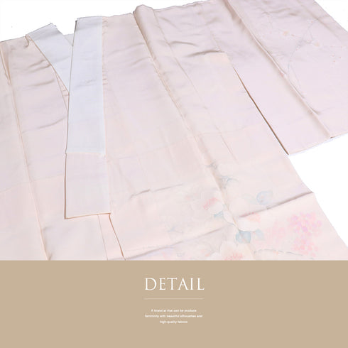 長襦袢 リサイクル 長襦袢 身丈118cm 裄65.3cm 袷 椿や梅柄 絵羽柄 ピンク Mサイズ フォーマル セミフォーマル 正絹 Sランク