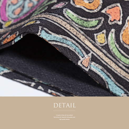 名古屋帯 リサイクル 帯丈367cm 六通 ろうけつ染め風 ちりめん パープル Mサイズ 正絹 Sランク お洒落 カジュアル