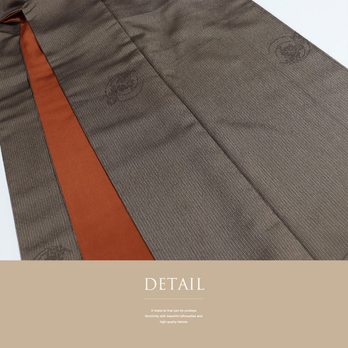 小紋 リサイクル 身丈65.2cm 裄67.4cm 袷 お召し 縞模様 葡萄柄 ブラウン 規格外サイズ お洒落 正絹 広衿 Sランク