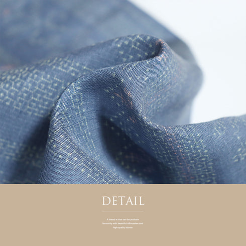 結城紬 リサイクル 身丈163.5cm 裄66.4cm 袷 デザイン縦縞模様 ブルー Lサイズ お洒落 カジュアル 証紙 しつけ糸 正絹 広衿 Sランク