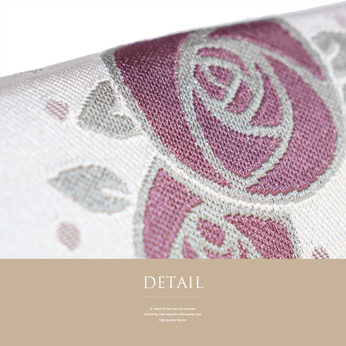 名古屋帯 リサイクル 帯丈371.5cm 全通 バラ柄 グレー Mサイズ ポリエステル 未使用品 お洒落 カジュアル