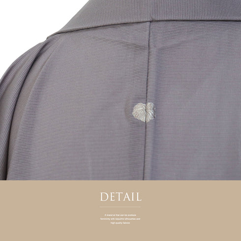 付下げ リサイクル 夏着物 身丈151.5cm 裄63.6cm 絽 露芝模様 パープル Sサイズ フォーマル セミフォーマル 一つ紋 正絹 広衿 Sランク