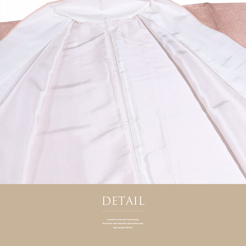 付下げ リサイクル 身丈163.5cm 裄66.2cm 袷 木蓮柄 刺繍 箔 ピンク Lサイズ セミフォーマル お洒落 正絹 広衿 Sランク