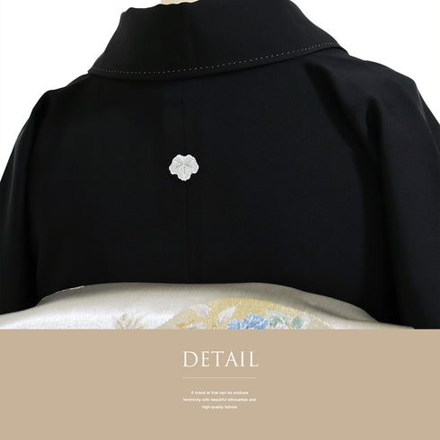 黒留袖 リサイクル 身丈158cm 裄64.4cm 袷 金駒刺繍 紅葉柄 パールトーン加工 ブラック Mサイズ 五つ紋 正絹 広衿 Sランク