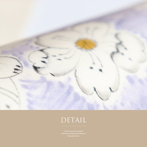 名古屋帯 リサイクル 帯丈364.5cm ポイント柄 花柄 塩瀬 ベージュ Mサイズ 正絹 Sランク お洒落