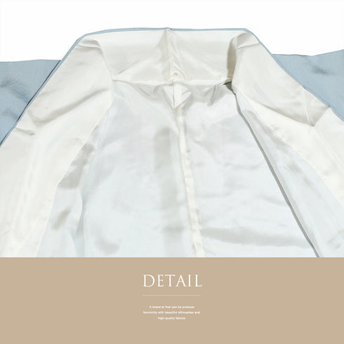 色留袖 リサイクル 身丈163cm 裄64.4cm 袷 華紋柄 箔 比翼無し ブルー Lサイズ 落款 一つ紋 正絹 広衿 Sランク