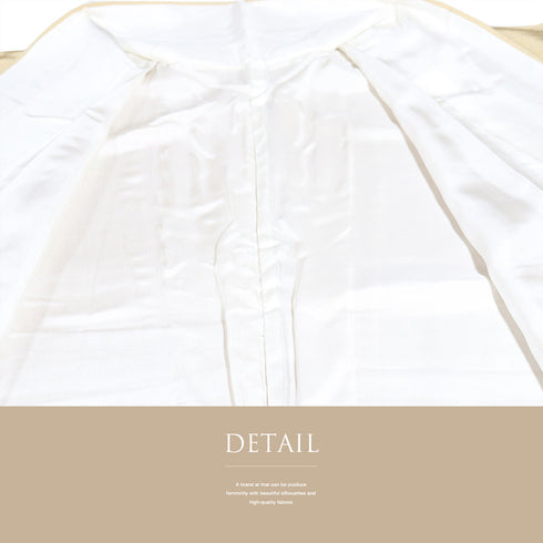 訪問着 リサイクル 身丈158cm 裄64.4cm 袷 菱柄 華紋柄 小花柄 金駒刺繍 ベージュ Mサイズ セミフォーマル 正絹 広衿 Sランク