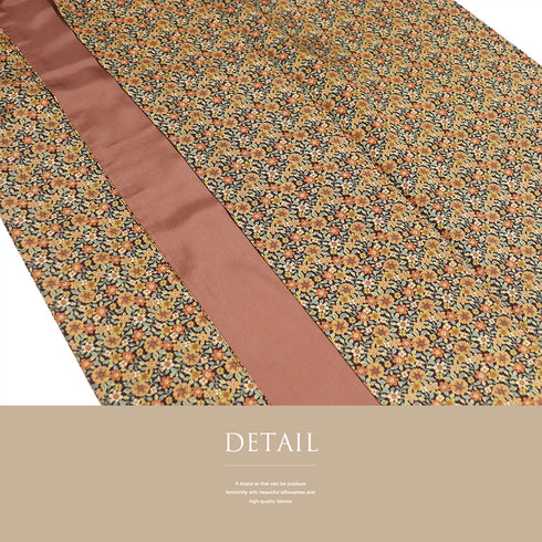 小紋 リサイクル 身丈155cm 裄67cm 袷 小花柄 ブラウン Sサイズ カジュアル 正絹 広衿 Aランク