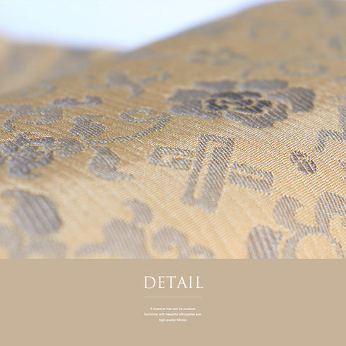 京袋帯 リサイクル 帯丈392cm 全通 花唐草柄 ゴールド Lサイズ ポリエステル 新品・未使用品 お洒落