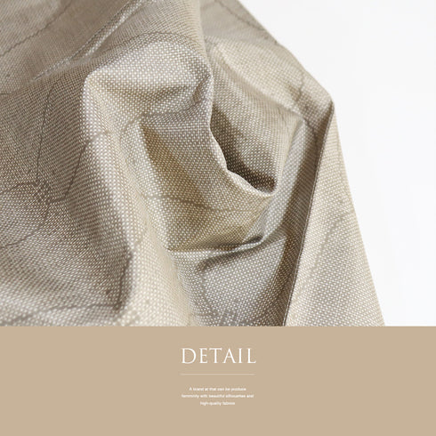 紬 リサイクル 身丈159cm 裄64.6cm 袷 デザイン網目模様 ベージュ Mサイズ お洒落 カジュアル しつけ糸 正絹 広衿 Sランク