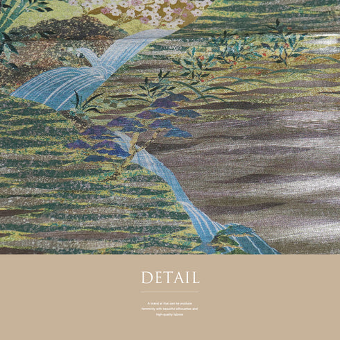 袋帯 リサイクル 帯丈440cm 六通 ポイント柄 平安絵巻柄 西陣織 貴秀螺鈿 シルバー Mサイズ 正絹 新品・未使用品 フォーマル