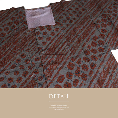 道行コート リサイクル 身丈95cm 裄67.2cm 袷 絞り各種柄 グレー Lサイズ お洒落 しつけ糸 正絹 Sランク