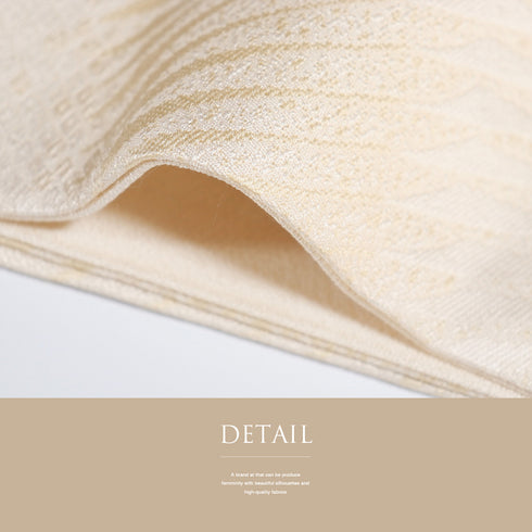 名古屋帯 リサイクル 帯丈364cm 六通 丸模様 花柄 ベージュ Mサイズ 正絹 Aランク お洒落