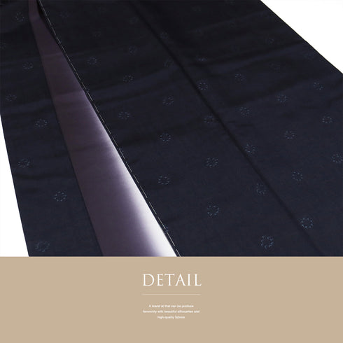 結城紬 リサイクル 身丈163.5cm 裄65.6cm 袷 絣丸輪柄 ネイビー Lサイズ お洒落 カジュアル 証紙 しつけ糸 正絹 広衿 Sランク