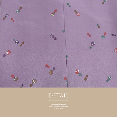 長襦袢 リサイクル 長襦袢 身丈118.5cm 裄63.6cm 袷 瓢箪柄 居敷当て付き パープル Sサイズ お洒落 カジュアル 正絹 袖無双 Sランク