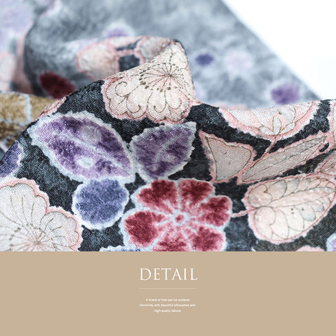 小紋 リサイクル 身丈159cm 裄62.8cm 袷 辻ヶ花模様 地紋 グレー Mサイズ お洒落 カジュアル 証紙 しつけ糸 正絹 広衿 Sランク