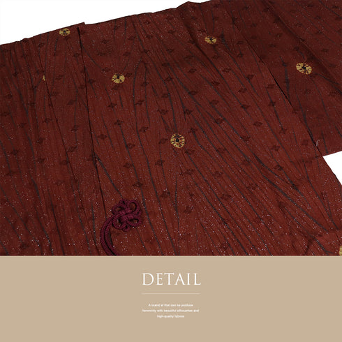 道中着 リサイクル 身丈84.5cm 裄66.4cm 袷 竜巻絞り 巻き上げ絞り レッド Mサイズ お洒落 正絹 Sランク