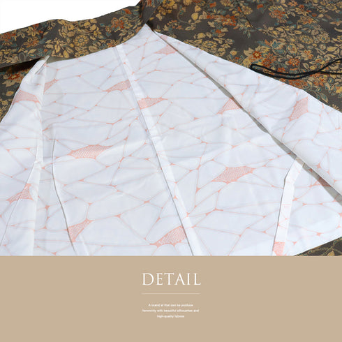 道中着 リサイクル 身丈82.5cm 裄64.8cm 袷 草花柄 多色 Mサイズ お洒落 ポリエステル 洗える着物 Sランク