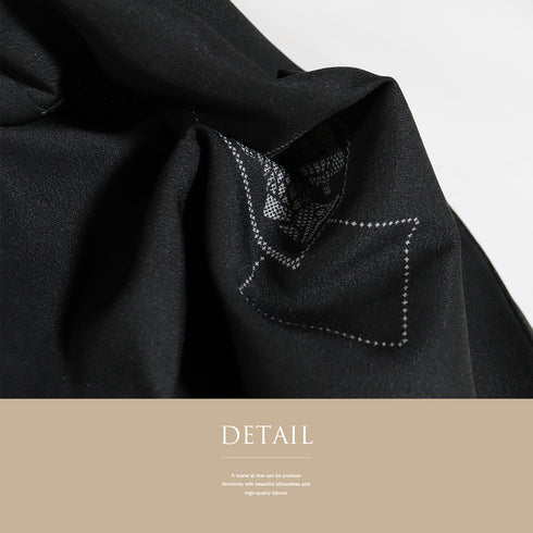 小紋 リサイクル 身丈164.3cm 裄66.5cm 袷 鯉のぼり柄 ブラック Lサイズ お洒落 カジュアル ポリエステル 洗える着物 広衿 Sランク