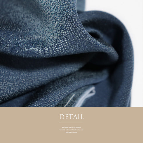 小紋 リサイクル 身丈164cm 裄64.7cm 袷 ぼかし柄 お召 ブルー Lサイズ お洒落 カジュアル 正絹 広衿 Sランク