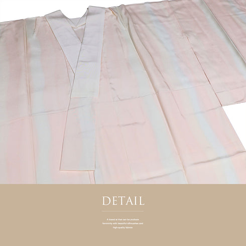 長襦袢 リサイクル 長襦袢 身丈124cm 裄65.6cm 袷 縦ぼかし柄 ピンク Mサイズ お洒落 正絹 Sランク