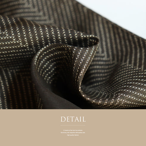 紬 リサイクル 身丈157.8cm 裄67.2cm 袷 デザイン松柄 ブラウン Mサイズ お洒落 カジュアル 正絹 広衿 Bランク