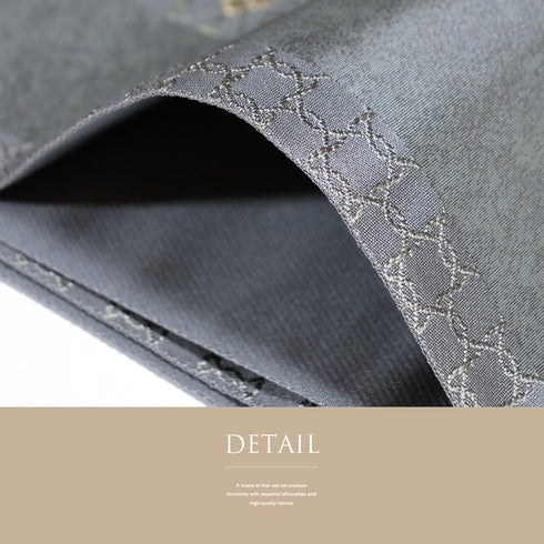 袋帯 リサイクル 帯丈430cm 六通 麻の葉繋ぎ模様 グレー Sサイズ 正絹 新品・未使用品 お洒落