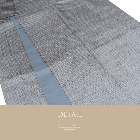 アンサンブル 男物 リサイクル 身丈148.3cm 裄76cm 羽織丈100cm 袷 雅生織 三代目市三郎 紬 ゆったり グレー Mサイズ お洒落 カジュアル 証紙 しつけ糸 正絹 棒衿 Sランク