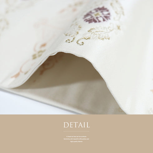 名古屋帯 リサイクル 帯丈365.5cm 六通 松葉柄 ホワイト Mサイズ 正絹 Sランク お洒落