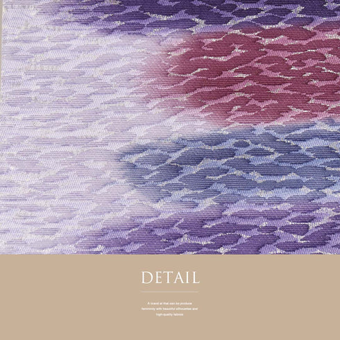 袋帯 リサイクル 帯丈464cm 六通 ぼかし柄 パープル LLサイズ 正絹 新品・未使用品 お洒落