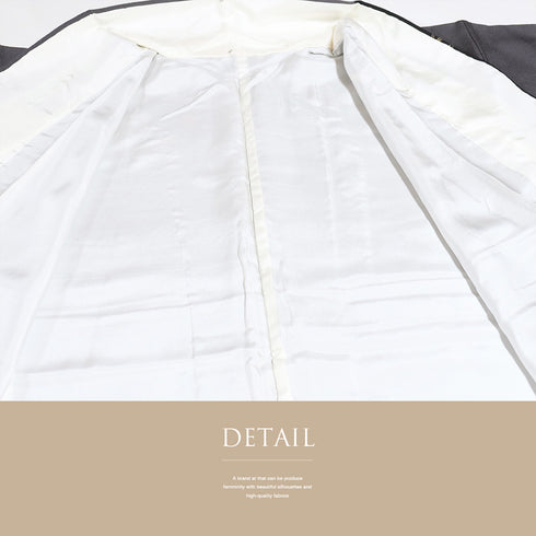 訪問着 リサイクル 身丈162.5cm 裄62cm 袷 丸に橘や菊柄 箔 金彩 ブラック Lサイズ セミフォーマル お洒落 正絹 広衿 Sランク