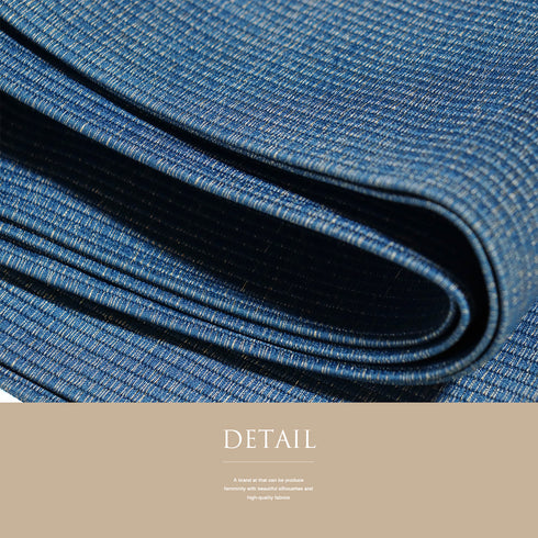 角帯 リサイクル 帯丈410cm 全通 ブルー SSサイズ 正絹 Sランク カジュアル お洒落