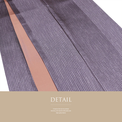 小紋 リサイクル 身丈155cm 裄65.3cm 袷 縞模様 伝統工芸士 一級技能士 長居賢珠 パープル Sサイズ カジュアル 落款 正絹 広衿 Sランク